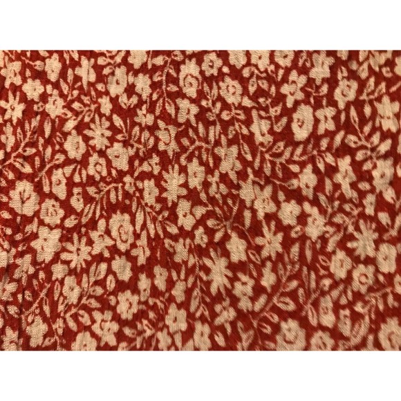 Maeve Quinn Top Red & White Floral Crochet Trim Ruffled Hem Layer Openback XS - Picture 5 of 14